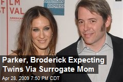 Parker, Broderick Expecting Twins Via Surrogate Mom