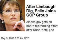 After Limbaugh Dig, Palin Joins GOP Group