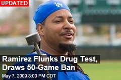 Ramirez Flunks Drug Test, Draws 50-Game Ban