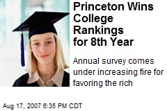 Princeton Wins College Rankings for 8th Year