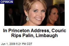 In Princeton Address, Couric Rips Palin, Limbaugh