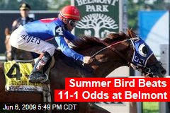 Summer Bird Beats 11-1 Odds at Belmont