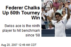 Federer Chalks Up 50th Tourney Win