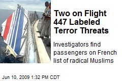 Two on Flight 447 Labeled Terror Threats