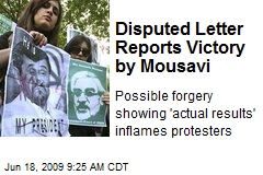 Disputed Letter Reports Victory by Mousavi