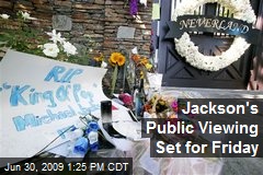 Jackson's Public Viewing Set for Friday