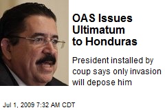 OAS Issues Ultimatum to Honduras