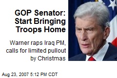 GOP Senator: Start Bringing Troops Home