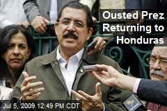 Ousted Prez Returning to Honduras