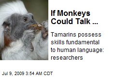 If Monkeys Could Talk ...