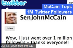 McCain Tops 1M Twitter Followers