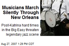 Musicians March Silently Through New Orleans
