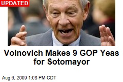 Voinovich Makes 9 GOP Yeas for Sotomayor