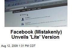 Facebook (Mistakenly) Unveils 'Lite' Version