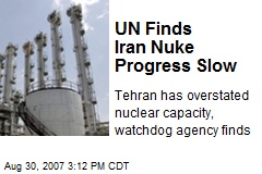UN Finds Iran Nuke Progress Slow