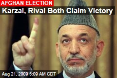 Karzai, Rival Both Claim Victory