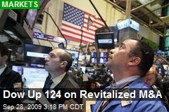 Dow Up 124 on Revitalized M&amp;A