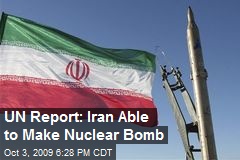 UN Report: Iran Able to Make Nuclear Bomb