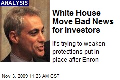 White House Move Bad News for Investors