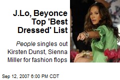 J.Lo, Beyonce Top 'Best Dressed' List