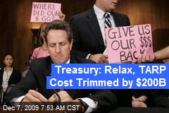 Treasury: Relax, TARP Cost Trimmed by $200B