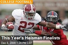 This Year's Heisman Finalists