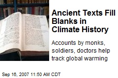 Ancient Texts Fill Blanks in Climate History