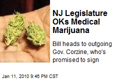NJ Legislature OKs Medical Marijuana