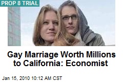 Gay Marriage Worth Millions to California: Economist