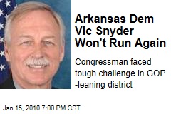 Arkansas Dem Vic Snyder Won't Run Again