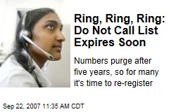 Ring, Ring, Ring: Do Not Call List Expires Soon