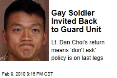 Gay Soldier Invited Back to Guard Unit
