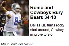 Romo and Cowboys Bury Bears 34-10