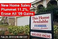 New Home Sales Plummet 11.2%, Erase All '09 Gains