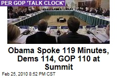 Obama Spoke 119 Minutes, Dems 114, GOP 110 at Summit