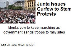 Junta Issues Curfew to Stem Protests