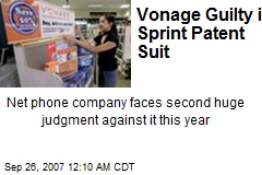 Vonage Guilty in Sprint Patent Suit