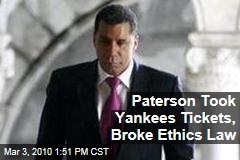 Paterson Took Yankees Tickets, Broke Ethics Law