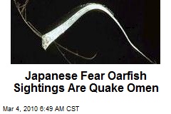Japanese Fear Oarfish Sightings Are Quake Omen