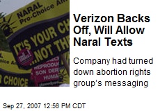 Verizon Backs Off, Will Allow Naral Texts