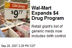 Wal-Mart Expands $4 Drug Program