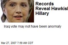 Records Reveal Hawkish Hillary