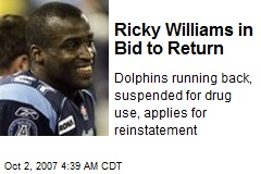 Ricky Williams in Bid to Return