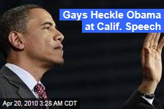 Gays Heckle Obama at Calif. Speech