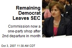 Remaining Democrat Leaves SEC