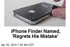 iPhone Finder Named, 'Regrets His Mistake'