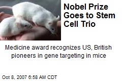 Nobel Prize Goes to Stem Cell Trio