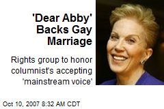 'Dear Abby' Backs Gay Marriage
