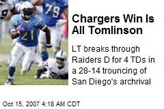 Chargers Win Is All Tomlinson