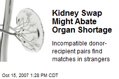 Kidney Swap Might Abate Organ Shortage